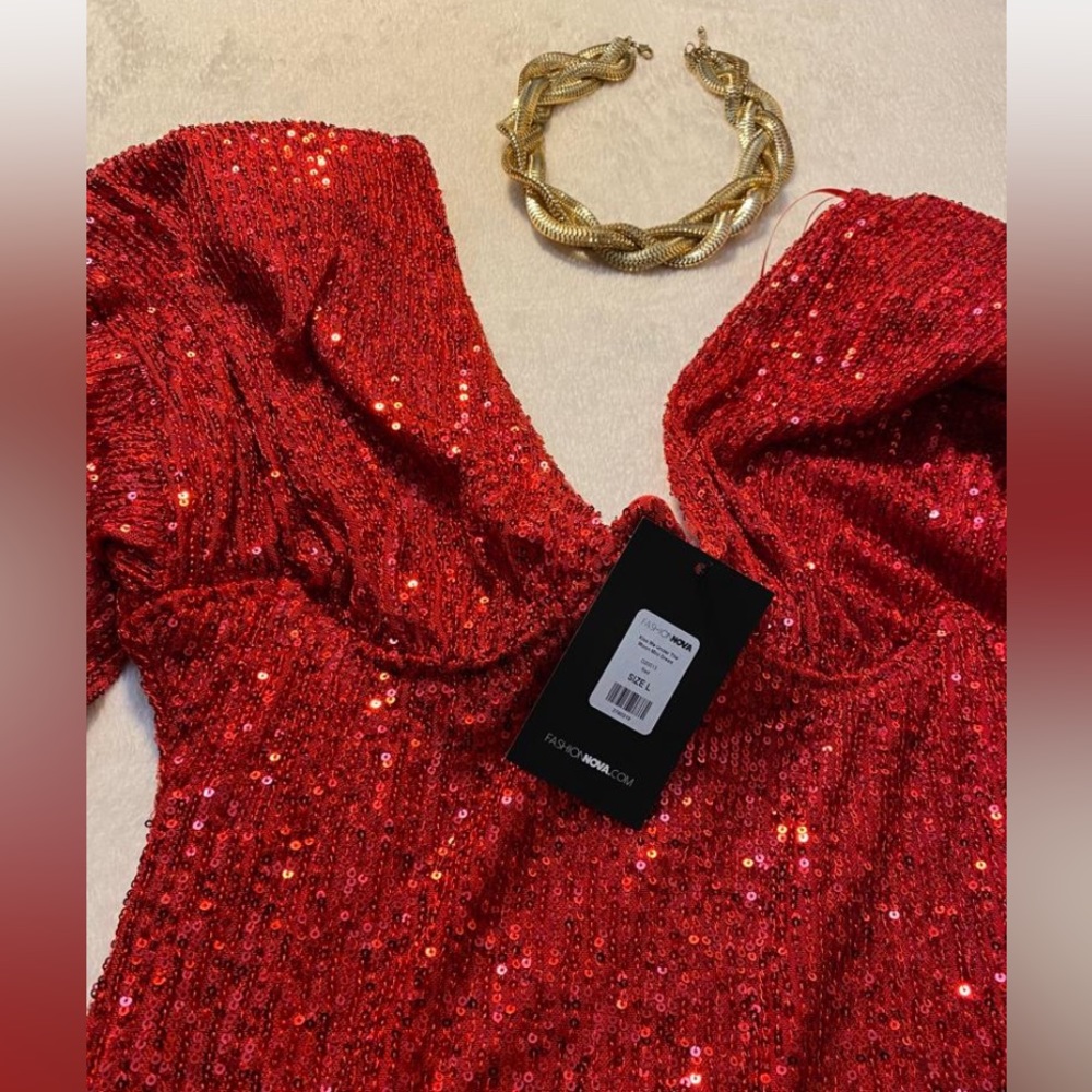 Red Mini Dress - Picture 2 of 2